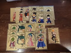 Lot Of 21 1999 And 1998 FUNimation Dragon Ball Z Gold Foil Cards - Image 1