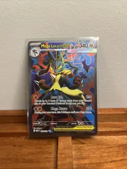 Pokemon TCG Mega Evolution Full Art Holo Card Mega Lucario EX 160/132 ME01 - Image 1