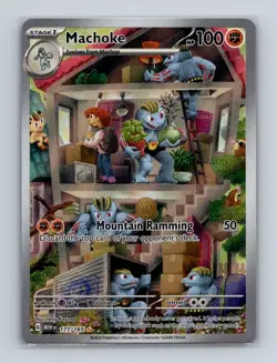 Machoke 177 2023 Pokemon Scarlet & Violet MEW 151 Illustration Rare Card NM+ - Image 1