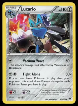 Lucario 63/124 Holo Rare XY - Fates Collide Pokemon Card - Image 1