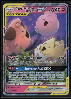 Pokemon TCG Togepi & Cleffa & Igglybuff GX #143/236 SM - Cosmic Eclipse - Image 1