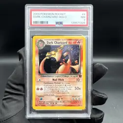 2000 Pokemon Team Rocket Dark Charizard 4/82 Holo PSA 7 Swirl - Image 1