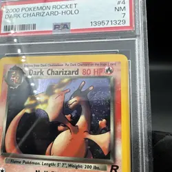 2000 Pokemon Team Rocket Dark Charizard 4/82 Holo PSA 7 Swirl - Image 2