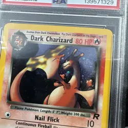 2000 Pokemon Team Rocket Dark Charizard 4/82 Holo PSA 7 Swirl - Image 3