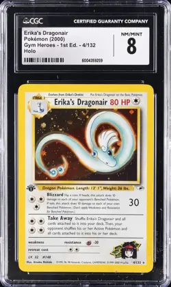 2000 POKEMON GYM HEROES - 1ST ED. - HOLO #4/132 ERIKA'S DRAGONAIR CGC 8 - Image 1