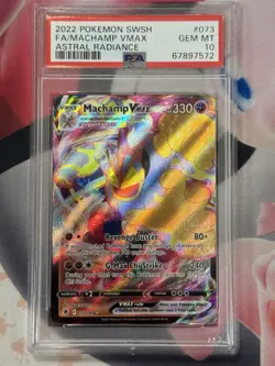 2022 POKEMON SWORD & SHIELD ASTRAL RADIANCE #073 FULL ART/MACHAMP VMAX PSA 10 - Image 3