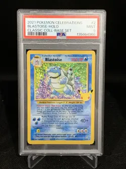 Pokemon PSA 9 MINT Celebrations Blastoise 2/102 Classic Collection Holo - Image 1