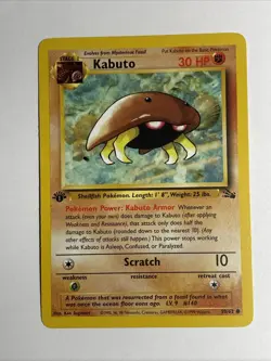 Kabuto 50/62 Fossil 1st Edition Pokemon Card Amazing Condition Never Played - Image 1