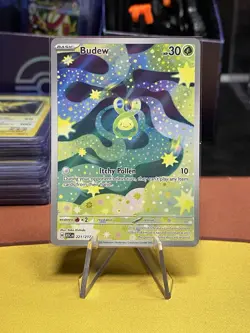 Pokemon TCG Budew 221/217 Full Art Holo Basic Grass Card Stock Yoko Hishida 2026 - Image 1