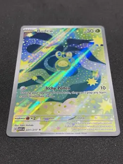 Pokemon TCG Budew 221/217 Full Art Holo Basic Grass Card Stock Yoko Hishida 2026 - Image 3