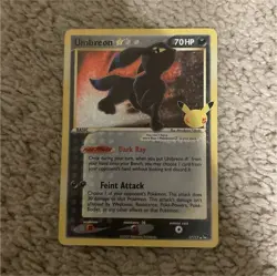 Pokemon Umbreon Star 17/17 Rare Holo POP Series 5 Shiny Promo Card 2007 -Reprint - Image 1