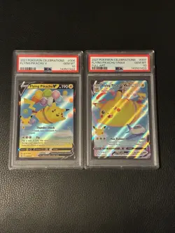 Pokemon Celebrations Flying Pikachu V & VMAX 006 007 PSA 10 Sequential Cert - Image 1