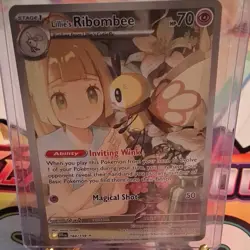 Pokemon TCG Lillie's Ribombee 164/159 Sv09 Holo Illustration Rare IR - Image 1