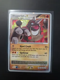 2008 Pokemon Rhyperior LV.X DP29 Diamond & Pearl Black Star Promo [LP/MP] - Image 1