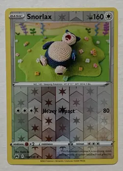 Snorlax 109/159 Reverse Holo Asako Ito Crocheted Art Pokemon Crown Zenith NM - Image 1