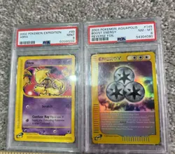 POKEMON EXPEDITION #93 ABRA PSA 9 #145 Boost Energy Aquapolis Reverse Holo PSA 8 - Image 1