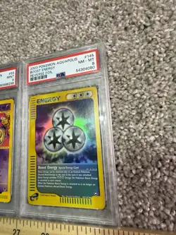 POKEMON EXPEDITION #93 ABRA PSA 9 #145 Boost Energy Aquapolis Reverse Holo PSA 8 - Image 2