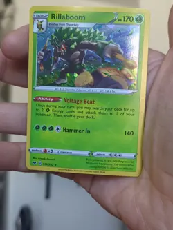 Rillaboom 014/202 Cosmos Holo SWIRLS Sword & Shield Promo Rare Pokemon TCG NM - Image 3