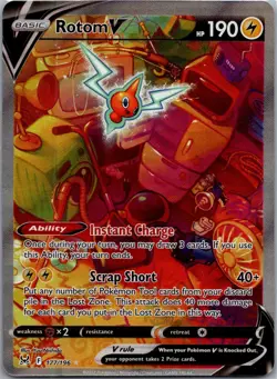 Pokemon Rotom V Sword & Shield Lost Origin 177/196 Holo Ultra Rare NM (2) - Image 1