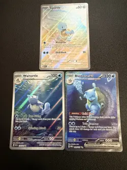 Pokemon FullArt Lot Squirtle Wartortle Blastoise 170/165 171/165 200/165 S&V 151 - Image 1