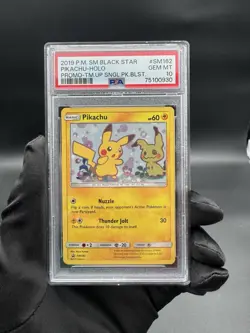 2019 POKEMON SM BLACK STAR PROMO #SM162 PIKACHU HOLO PSA 10 - Image 1