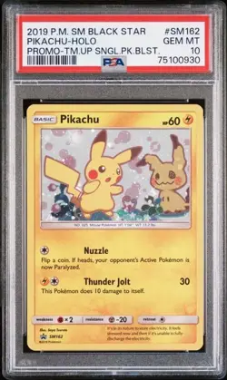 2019 POKEMON SM BLACK STAR PROMO #SM162 PIKACHU HOLO PSA 10 - Image 2