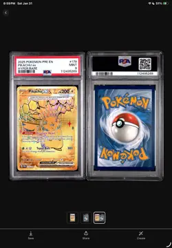 Pokemon Pikachu TCG Hyper Rare Card EX 179/131 Prismatic Evolutions PSA 9 - Image 3