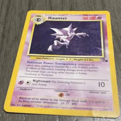POKEMON HAUNTER #6/62 - HOLO RARE - FOSSIL UNLIMITED - 50HP TCG CARD - Image 3