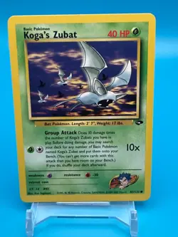 Koga's Zubat Pokemon Card NM - Gym Challenge Set #83 TCG - Image 1
