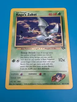 Koga's Zubat Pokemon Card NM - Gym Challenge Set #83 TCG - Image 3
