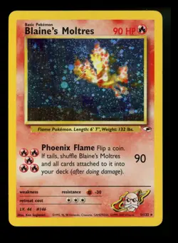 #2 Blaine's Moltres 1/132 Gym Heroes 2000 Holo Rare WOTC Pokemon Card TCG - Image 1