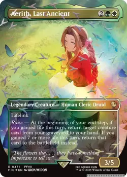Aerith, Last Ancient (Borderless) (Chocobo Track Foil) - 471 - Commander: FIN... - Image 1