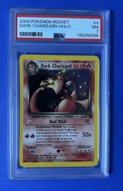 2000 Pokemon Rocket Dark Charizard Holo #4 PSA 7 NM - Image 1
