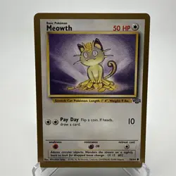 Pokemon Meowth Gold Border Promo 10 WOTC 1999 Black Star Promo LP/MP - Image 1