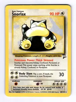 Snorlax Base Set 2 #030 (2000) Rare LP Pokemon - Image 1