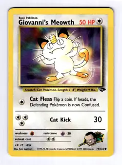 Giovanni's Meowth (74) Gym Challenge #074 (2000) Common NM Pokemon - Image 1