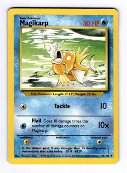 Magikarp Base Set #035 (1998) Uncommon LP Pokemon - Image 1
