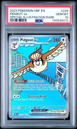 Pidgeot ex #225 - Pokemon Obsidian Flames Special Illustration - PSA 10 - Image 1