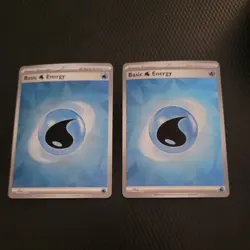 2x Pokemon TCG Basic Water Energy Holo #011 Prismatic Evolutions NM Condition - Image 1