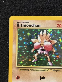Pokemon Hitmonchan 7/102 Holo 1999-2000 UK 4th Print Base Set HP/DMG - Image 4