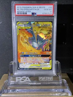 2019 POKEMON SUN & MOON HIDDEN FATES #44 MLTRS/ZPDS/ARTCN.GX HIDDEN FATES PSA 10 - Image 1