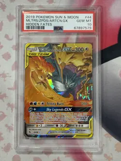 2019 POKEMON SUN & MOON HIDDEN FATES #44 MLTRS/ZPDS/ARTCN.GX HIDDEN FATES PSA 10 - Image 3