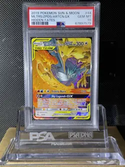 2019 POKEMON SUN & MOON HIDDEN FATES #44 MLTRS/ZPDS/ARTCN.GX HIDDEN FATES PSA 10 - Image 5
