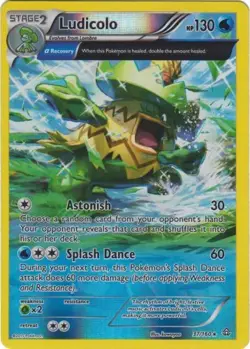 Heavily Played Ludicolo - 37/160 - Rare - Reverse Holo Pokemon Primal Clash - Image 1