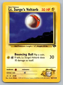 Pokemon TCG Gym Challenge Lt. Surge's Voltorb 086/132 - Image 1