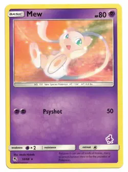 Pokemon Card: Mew 32/68 Hidden Fates Battle Academy Mewtwo Stamp Rare! NM - Image 1