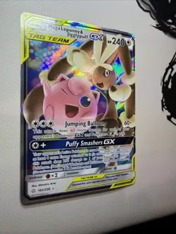 Mega Lopunny & Jigglypuff GX 165/236 Cosmic Eclipse Ultra Rare Pokemon Card - Image 5