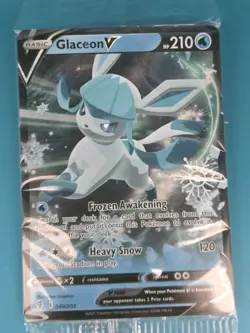 2 Sealed Pokemon Snow Flake Stamped Cards Glaceon V And Vulpix V - Image 4