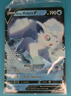 2 Sealed Pokemon Snow Flake Stamped Cards Glaceon V And Vulpix V - Image 5