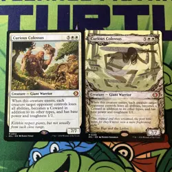MTG / Curious Colossus X 2 / 1 - Showcase Borderless & 1- Non / Nm & Never Play - Image 1